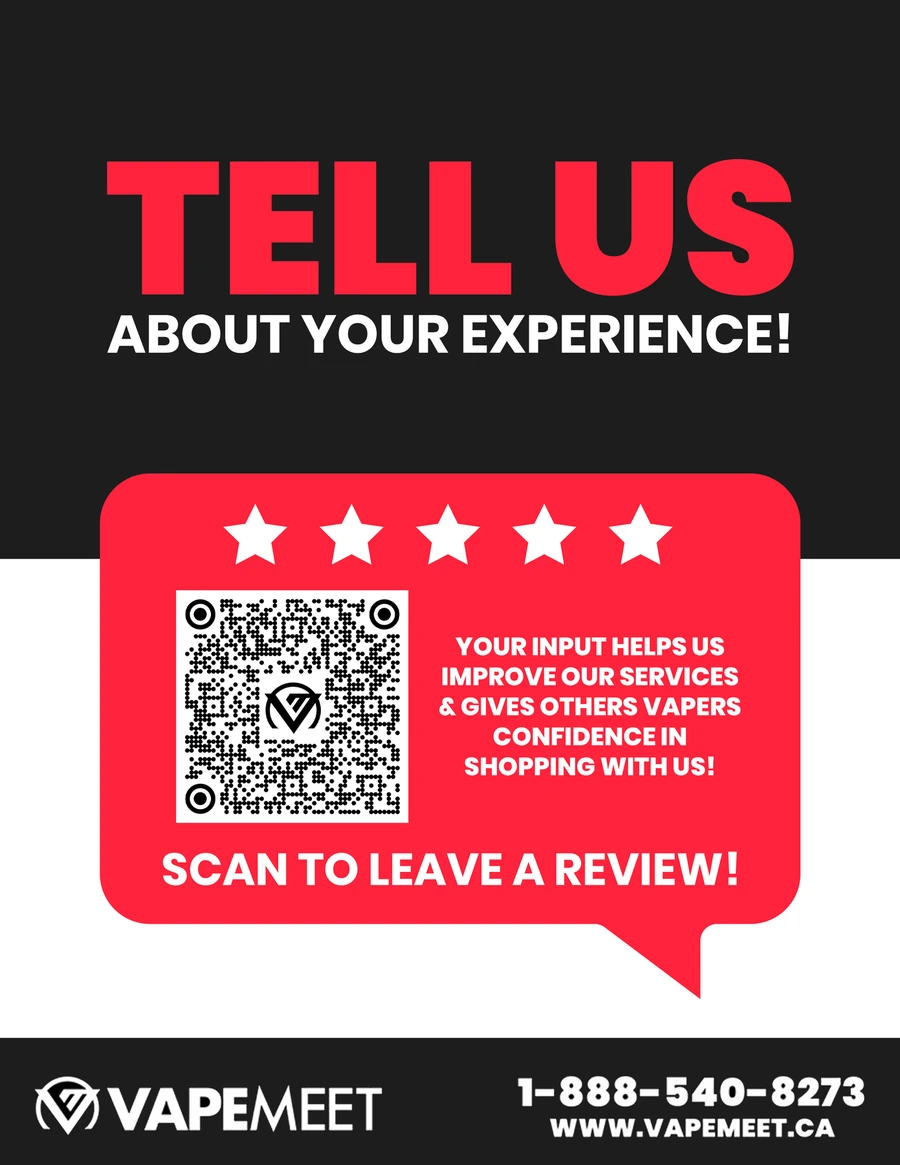Tell us about your experience poster with five stars, a QR code and a scan to leave a review prompt